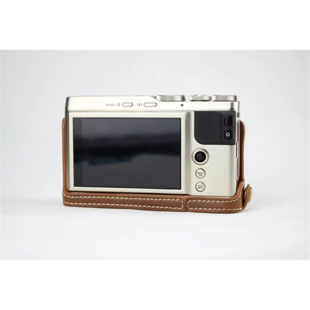 PU Leather Half Bottom Camera Bag Case for Fujifilm XF10 Digital Compact Camera - Brown-6