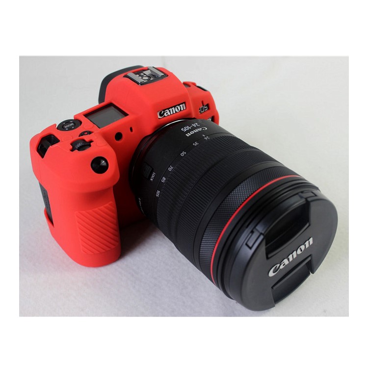 Soft Silicone Case Shell for Canon EOS R - Red-2