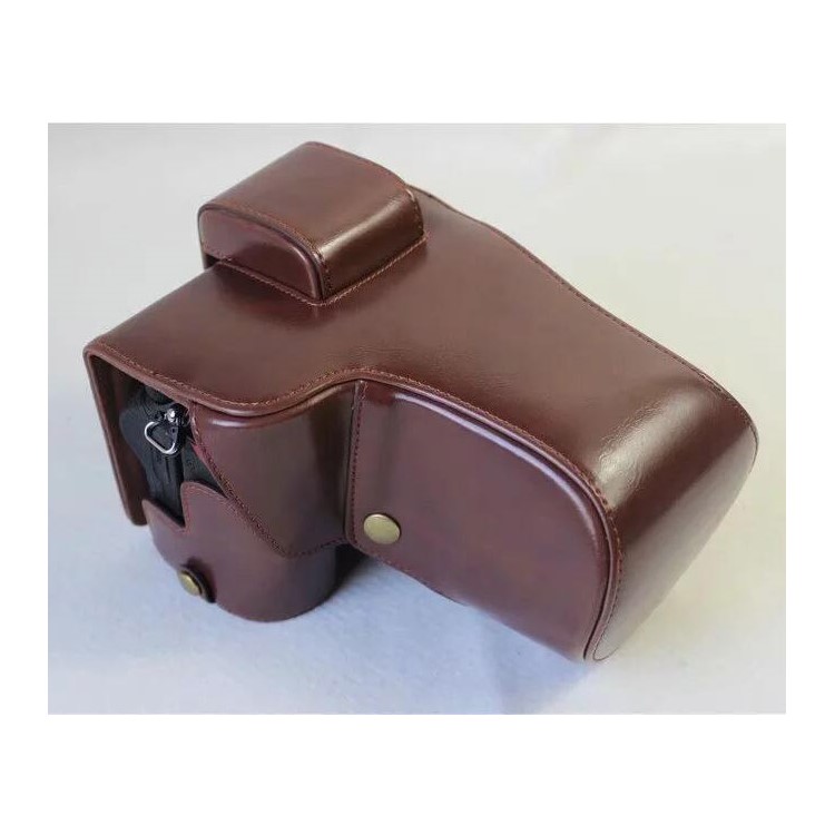 PU Leather Camera Protection Case + Strap + Camera Lens Bag for Nikon Z7 - Coffee-14