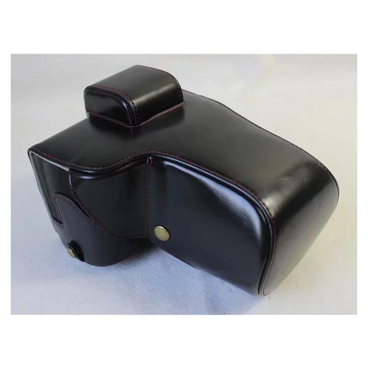 PU Leather Camera Protection Case + Strap + Camera Lens Bag for Nikon Z7 - Black-1
