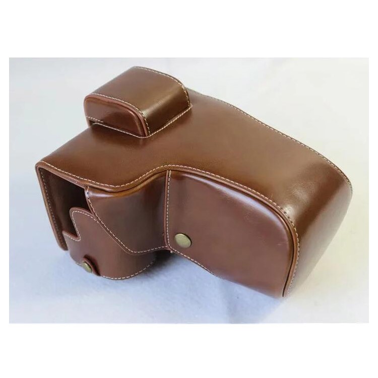 PU Leather Camera Protection Case + Strap + Camera Lens Bag for Nikon Z7 - Brown-1