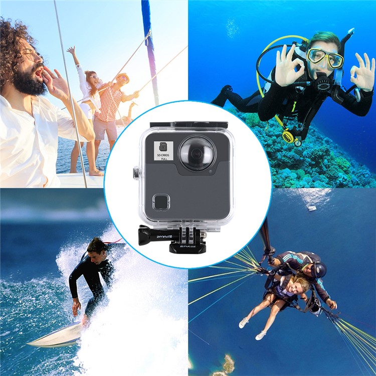 PULUZ 45M Underwater Waterproof Shockproof Housing Diving Case for GoPro Fusion, with Buckle Basic Mount & Screw-10