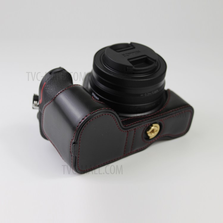 Quality PU Leather Half Bottom Protective Case for Nikon Z50 - Black-10