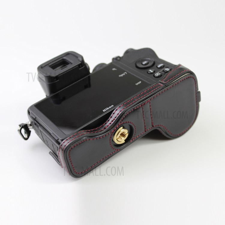 Quality PU Leather Half Bottom Protective Case for Nikon Z50 - Black-13