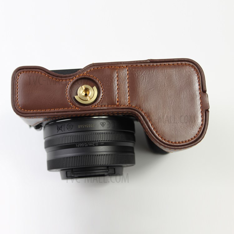 Cuir Qualité PU Moitié Étui De Protection En Bas Pour Nikon Z50 - Café-11