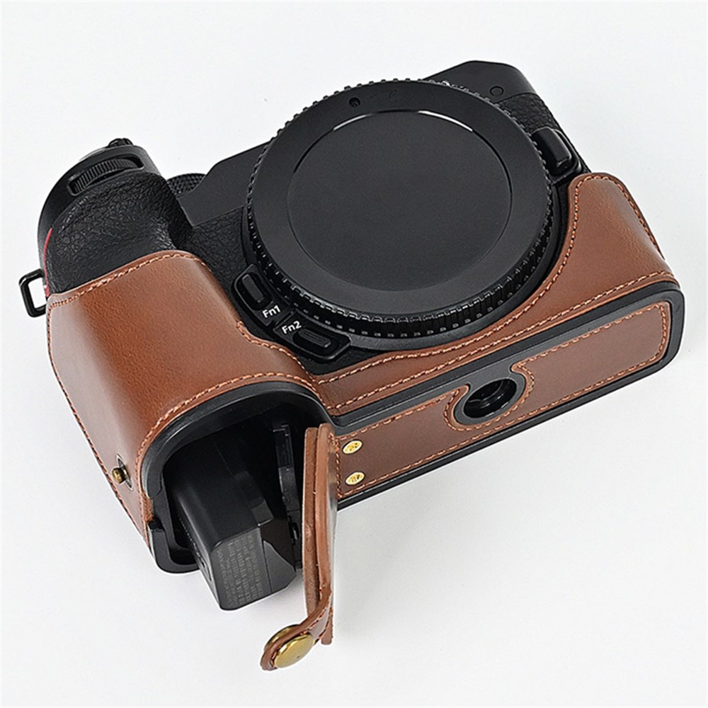 Cuir Qualité PU Moitié Étui De Protection En Bas Pour Nikon Z50 - Café-2