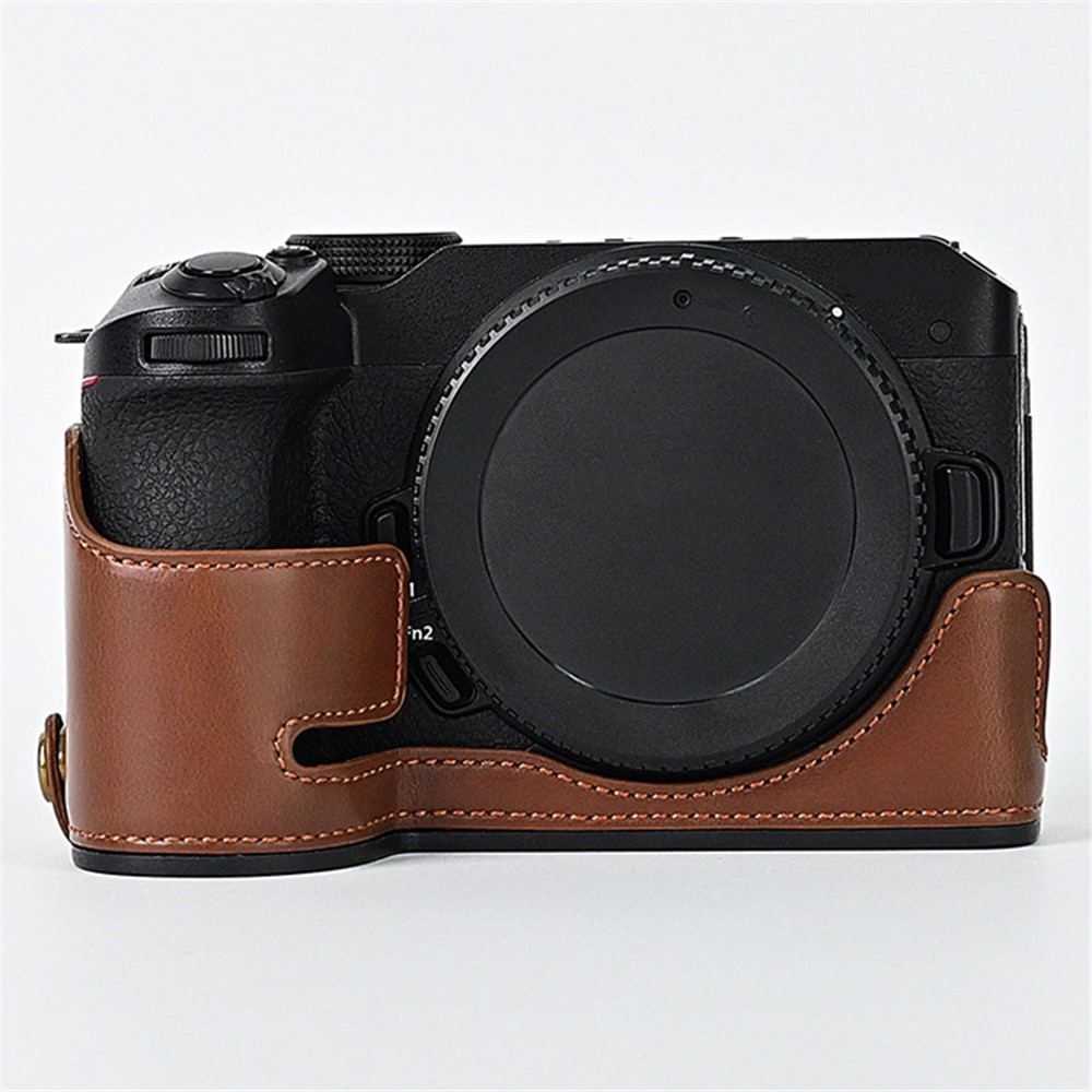 Cuir Qualité PU Moitié Étui De Protection En Bas Pour Nikon Z50 - Café-3