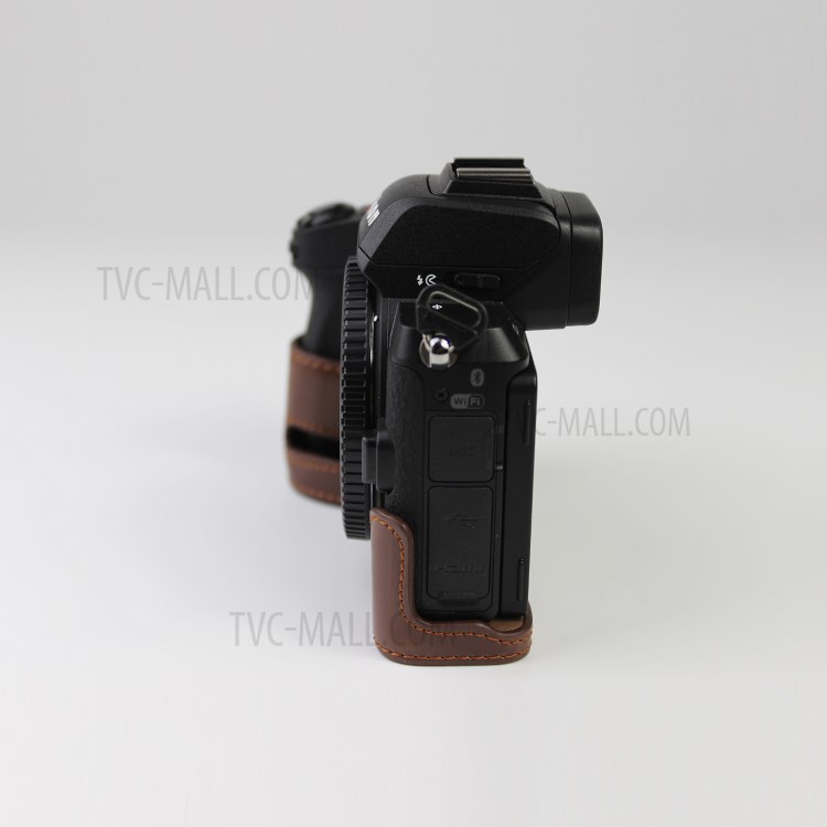 Cuir Qualité PU Moitié Étui De Protection En Bas Pour Nikon Z50 - Café-8