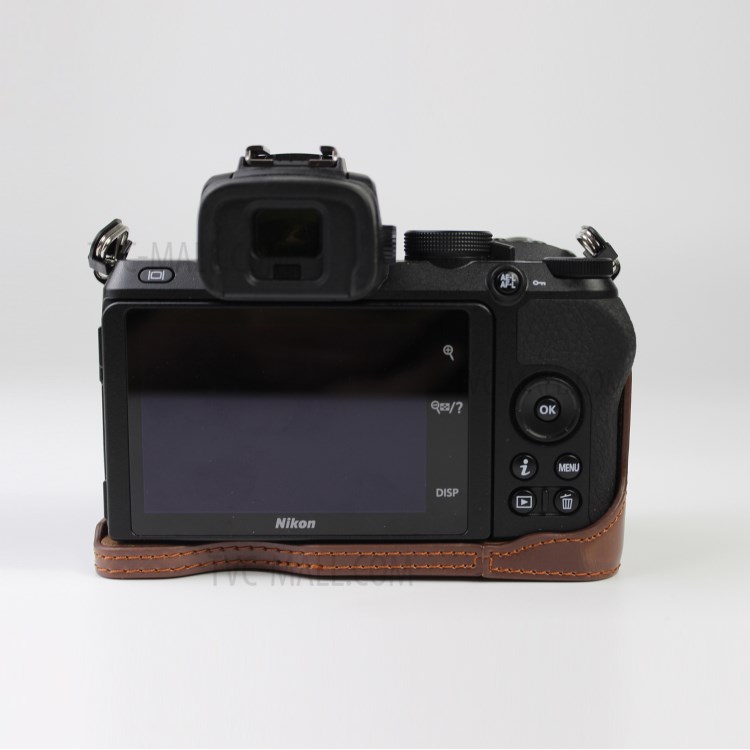 Cuir Qualité PU Moitié Étui De Protection En Bas Pour Nikon Z50 - Café-9