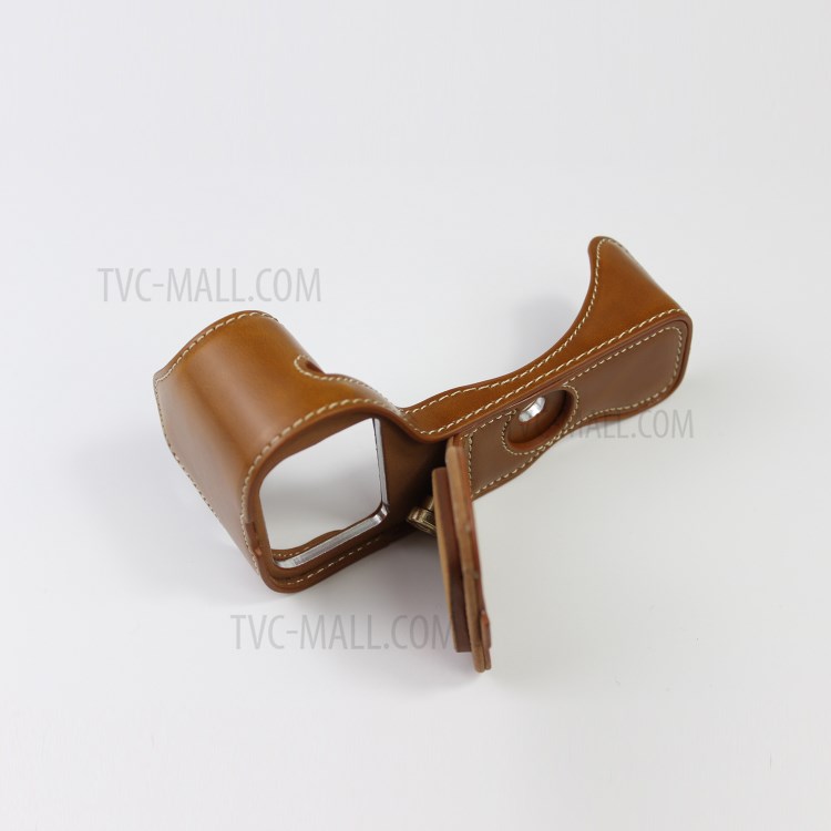 Cuir Qualité PU Moitié Étui De Protection En Bas Pour Nikon Z50 - Marron-10