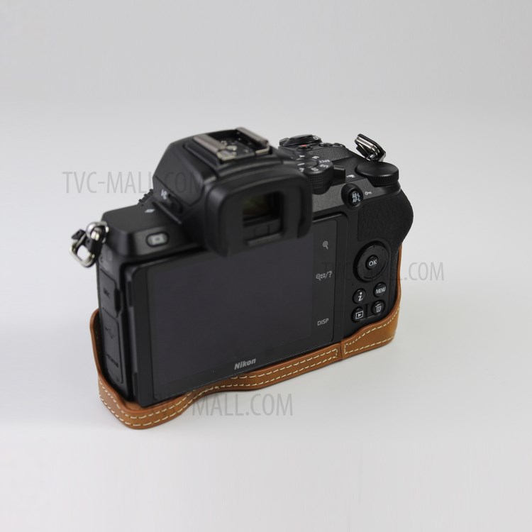 Cuir Qualité PU Moitié Étui De Protection En Bas Pour Nikon Z50 - Marron-6
