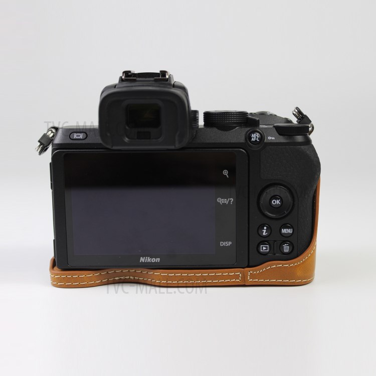 Cuir Qualité PU Moitié Étui De Protection En Bas Pour Nikon Z50 - Marron-7