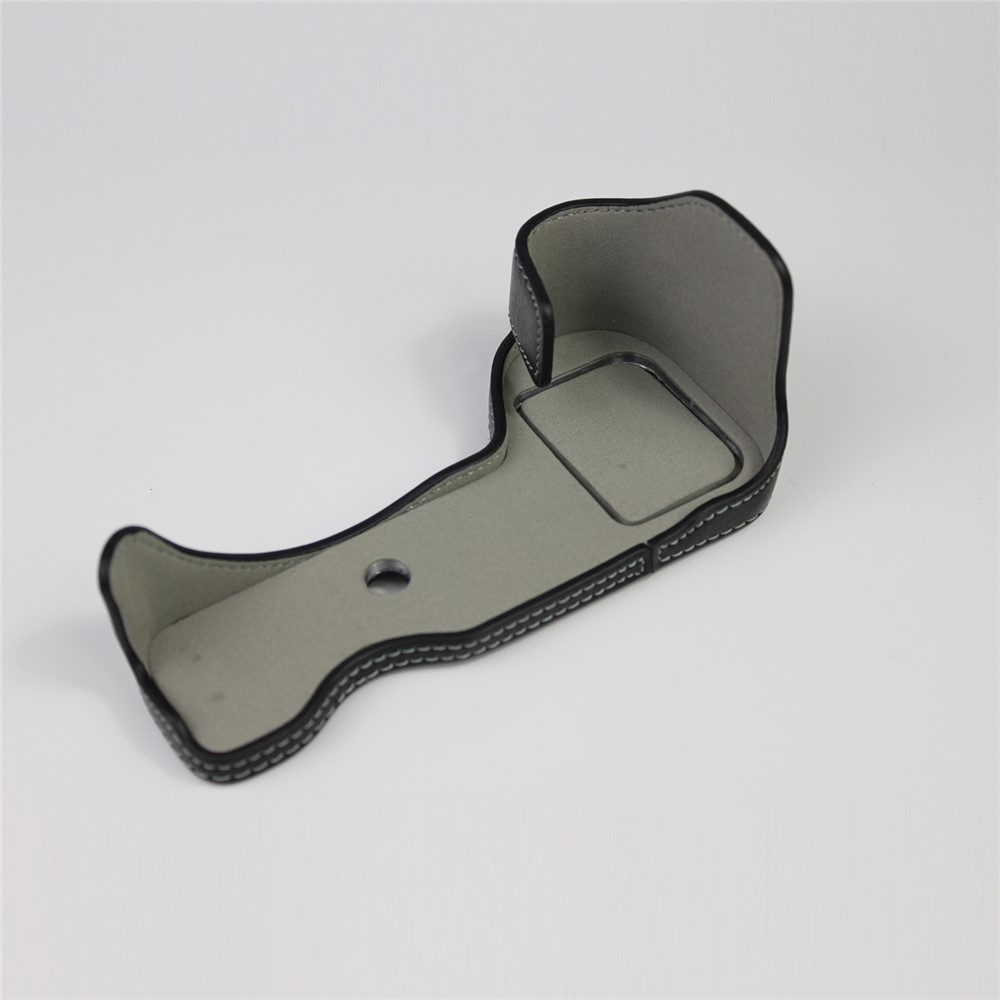 Véritable Moitié Cuir Appareil Photo Fond Sac Étui De Protection Pour Pour Nikon Z50 - Noir-12