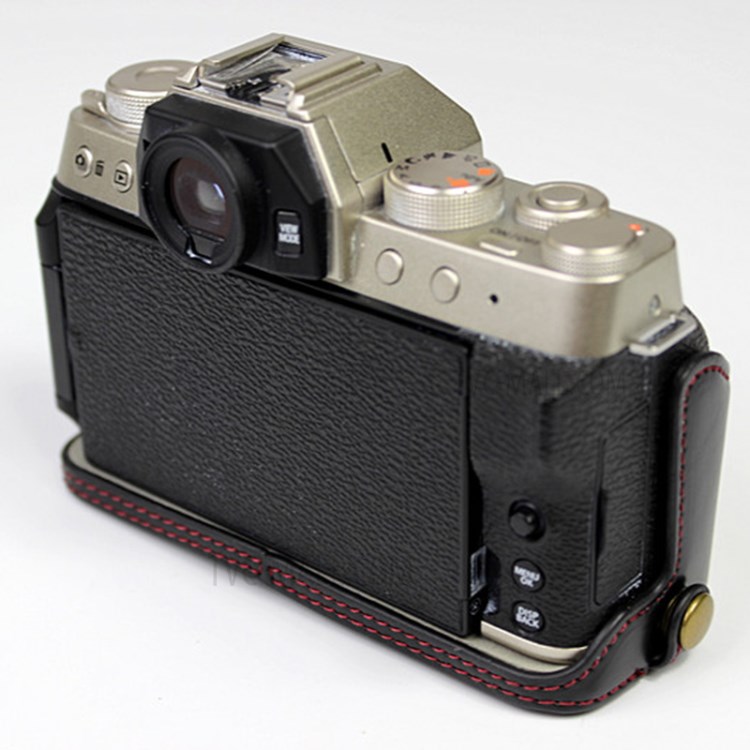PU Leather Half Camera Case Cover for Fujifilm Fuji X-T200 - Black-11
