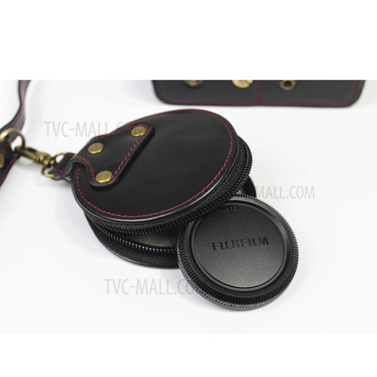 PU Leather Half Camera Case Cover for Fujifilm Fuji X-T200 - Black-9
