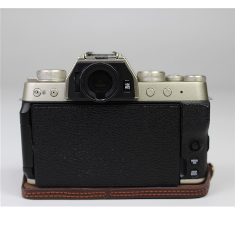 Genuine Leather Camera Half Case for Fujifilm Fuji X-T200/XT200 - Coffee-6