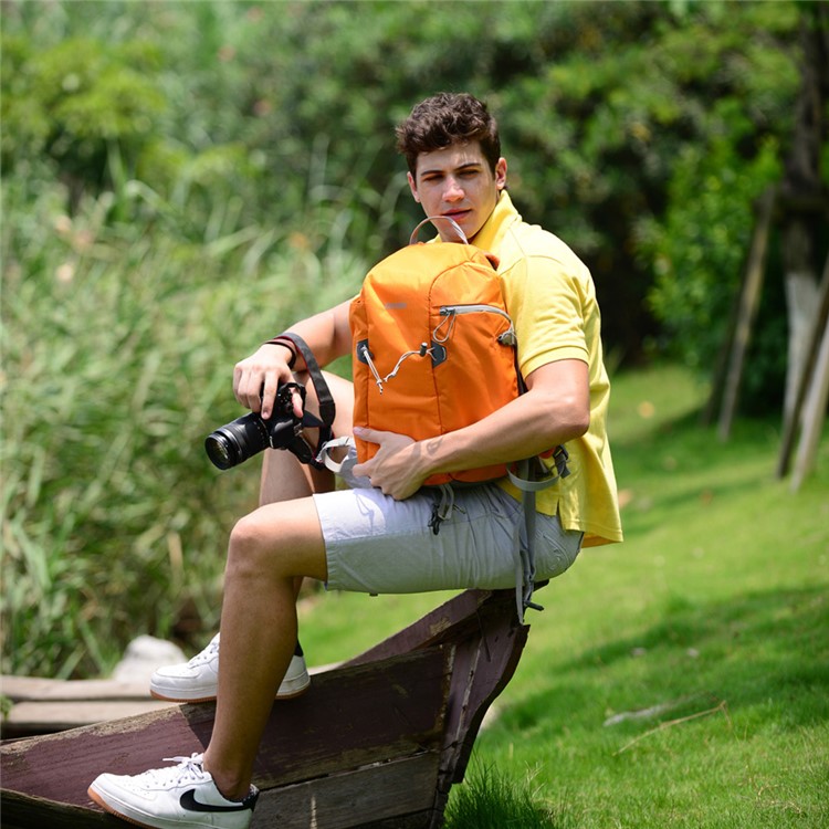 CADEN E5 Waterproof Outdoor Anti Theft Backpack Camera Bag for DSLR Camera Canon Sony Nikon - Orange-11