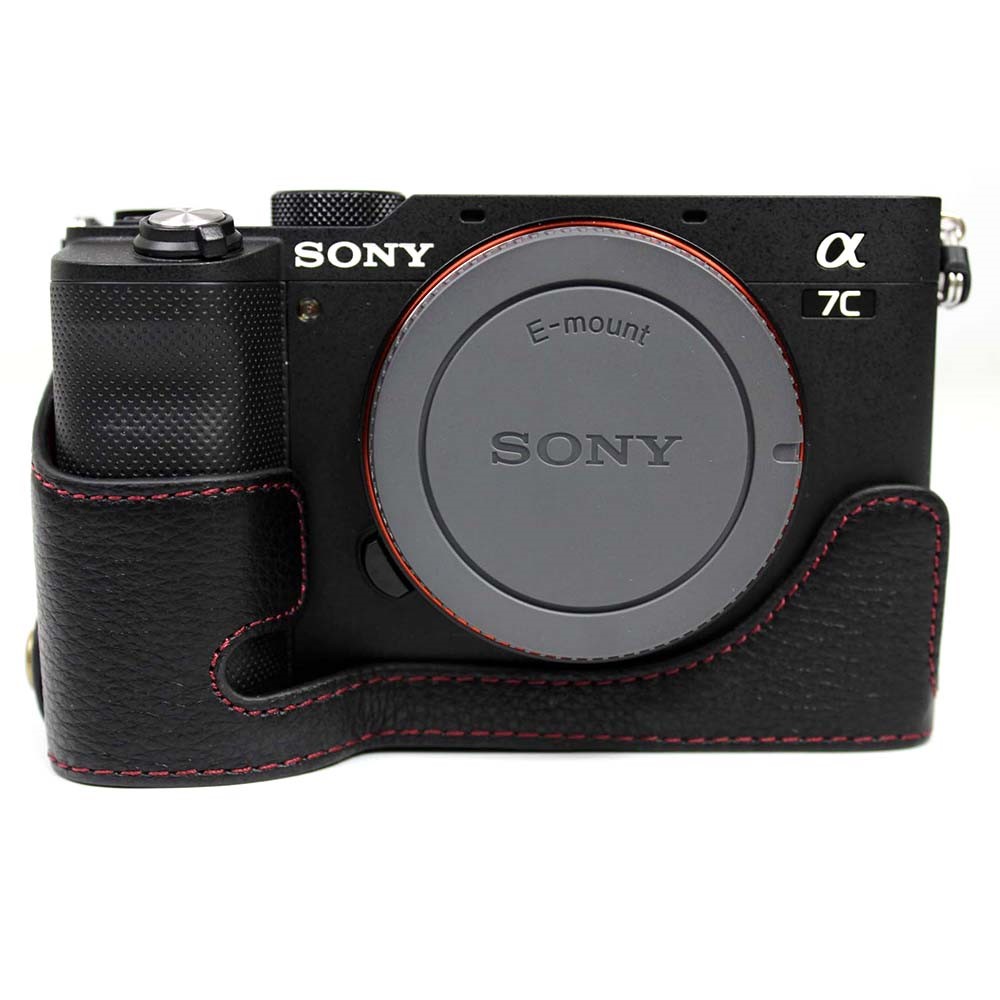 Coque De La Caméra En Cuir Véritable Pour La Caméra Sony A7C Caméra - Noir