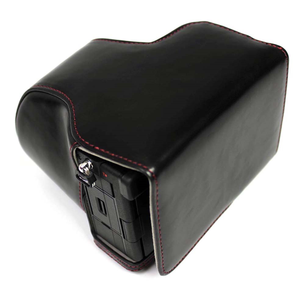 PU-Leder-Halbkameras-Case-Abdeckung Für Sony A7C-Kamera - Schwarz-3