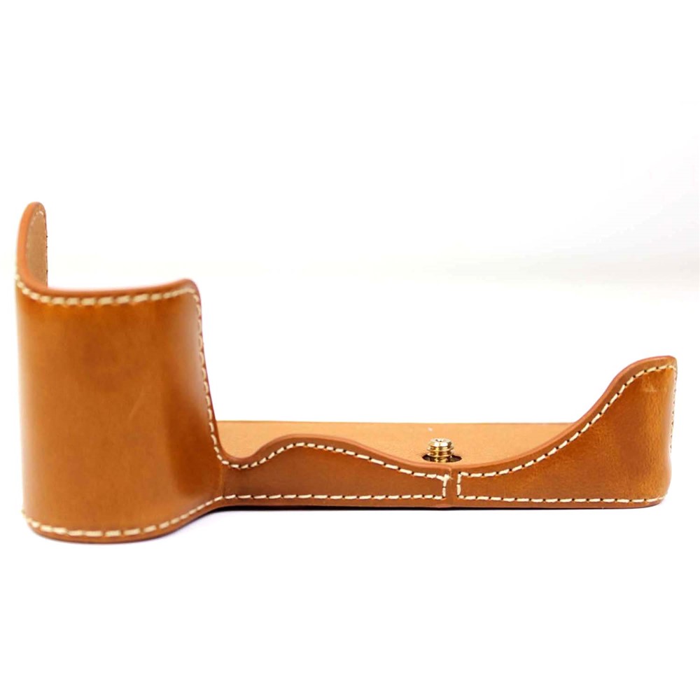 PU Leather Camera Half Case Bottom Cover with Battery Opening for Panasonic Lumix S5 - Brown-3