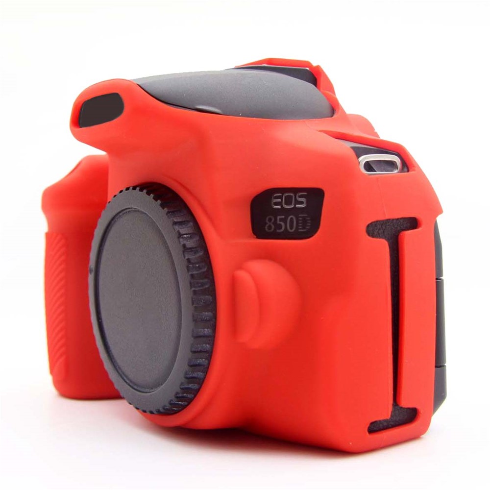 Soft Silicone Protective Camera Case for Canon EOS 850D - Red-2