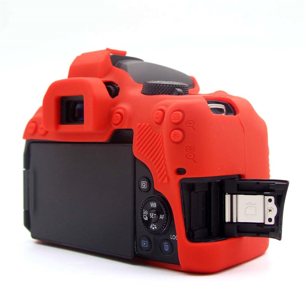 Soft Silicone Protective Camera Case for Canon EOS 850D - Red-4