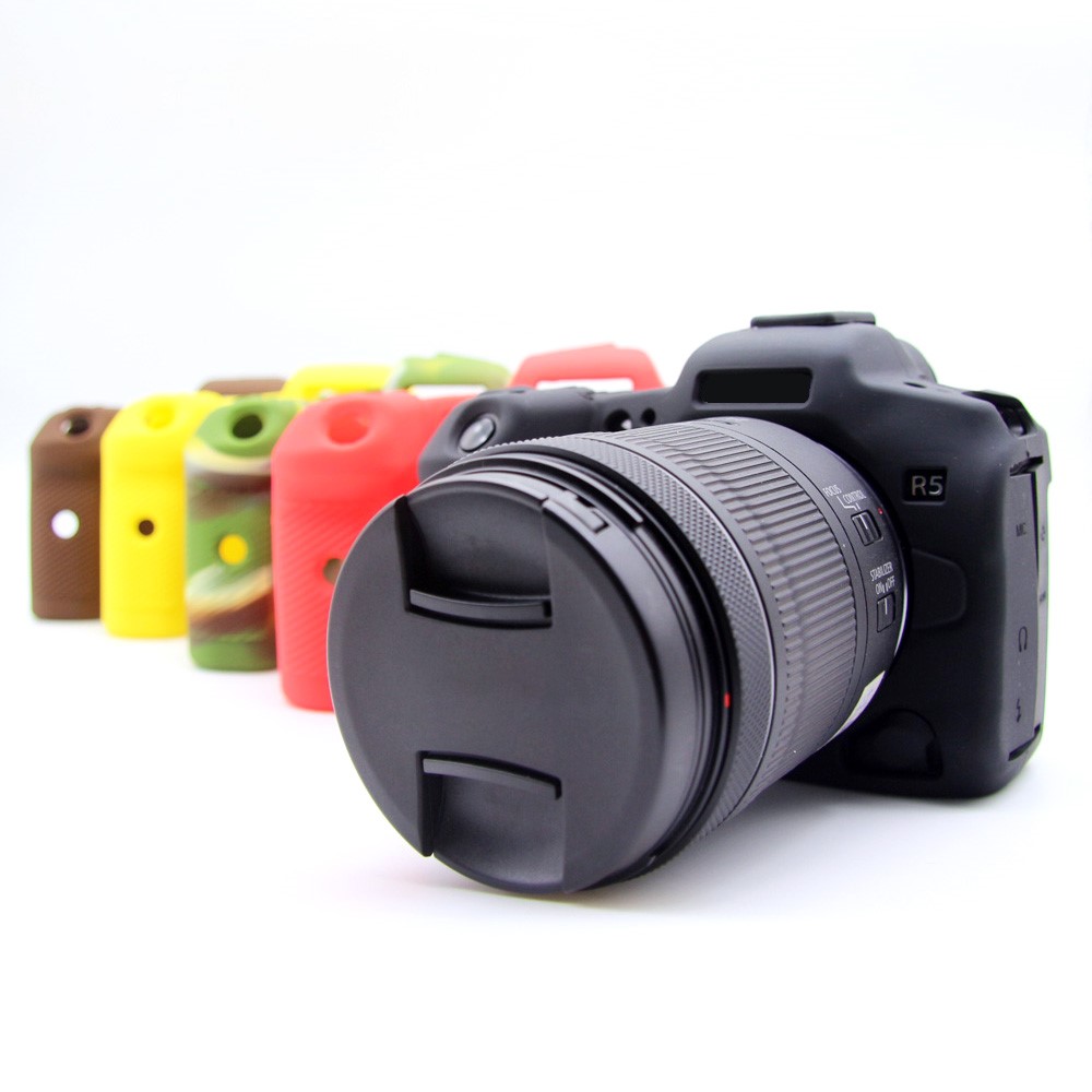 Wholesale Soft Silicone Camera Protective Case for Canon EOS R5 Black