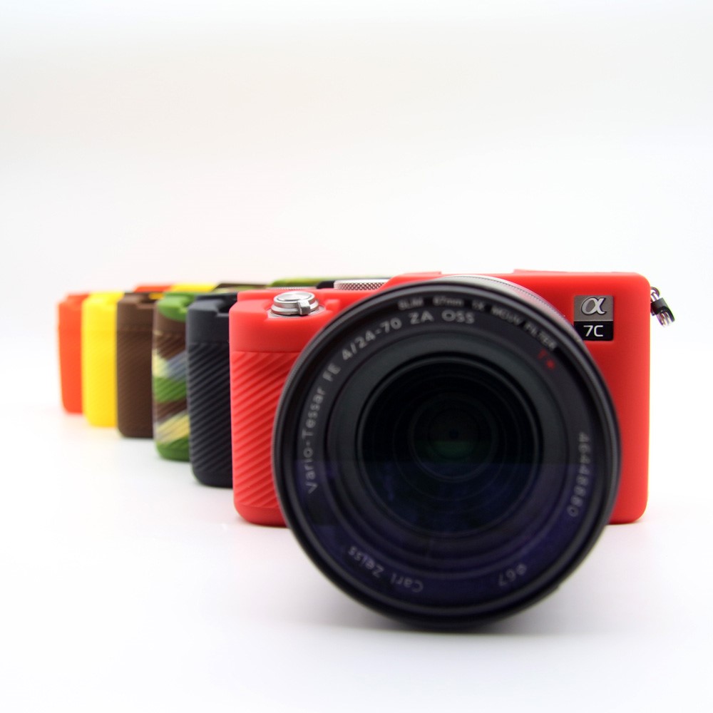 Soft Silicone Protective Skin Shell Case Cover for Sony A7C Camera - Red-10