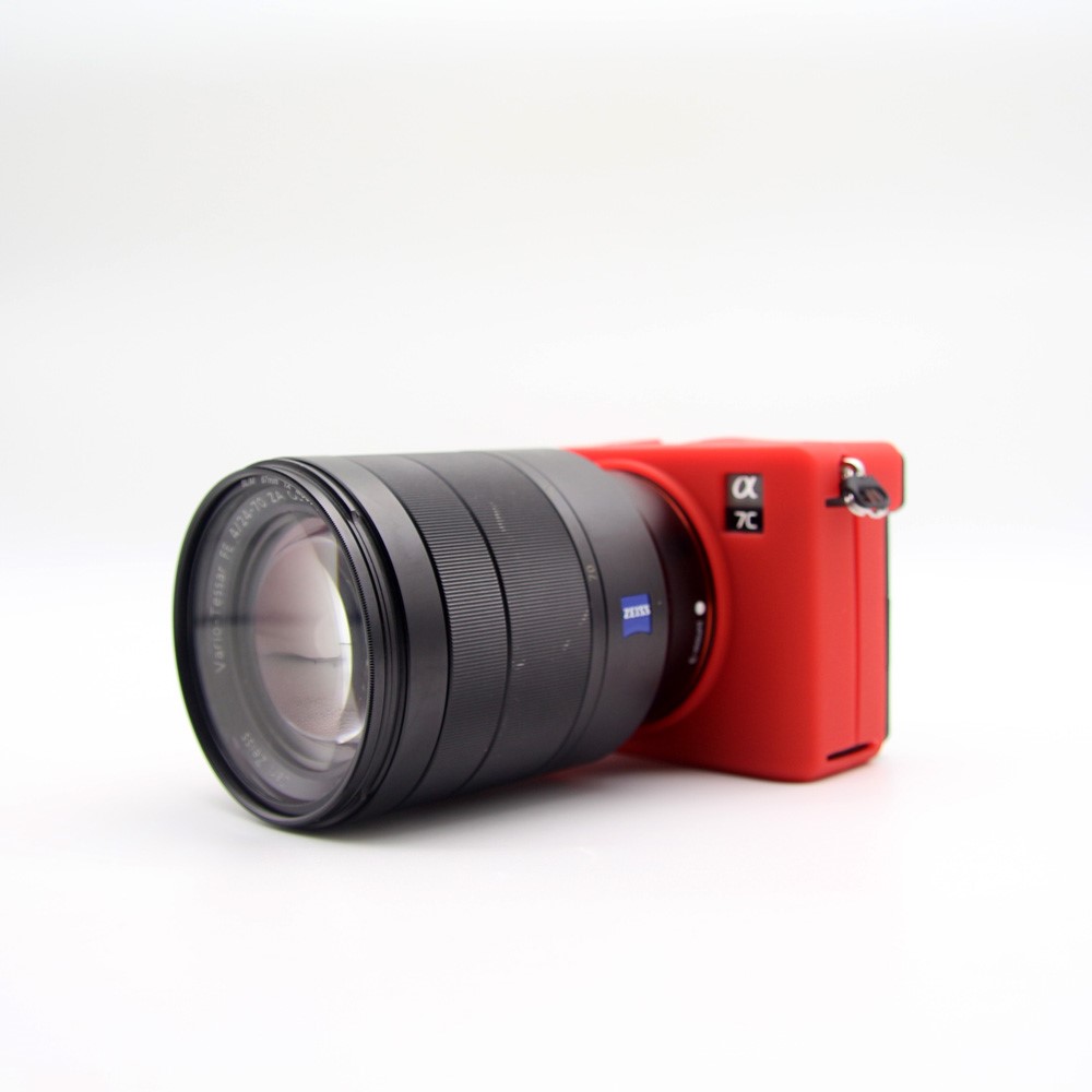 Soft Silicone Protective Skin Shell Case Cover for Sony A7C Camera - Red-3