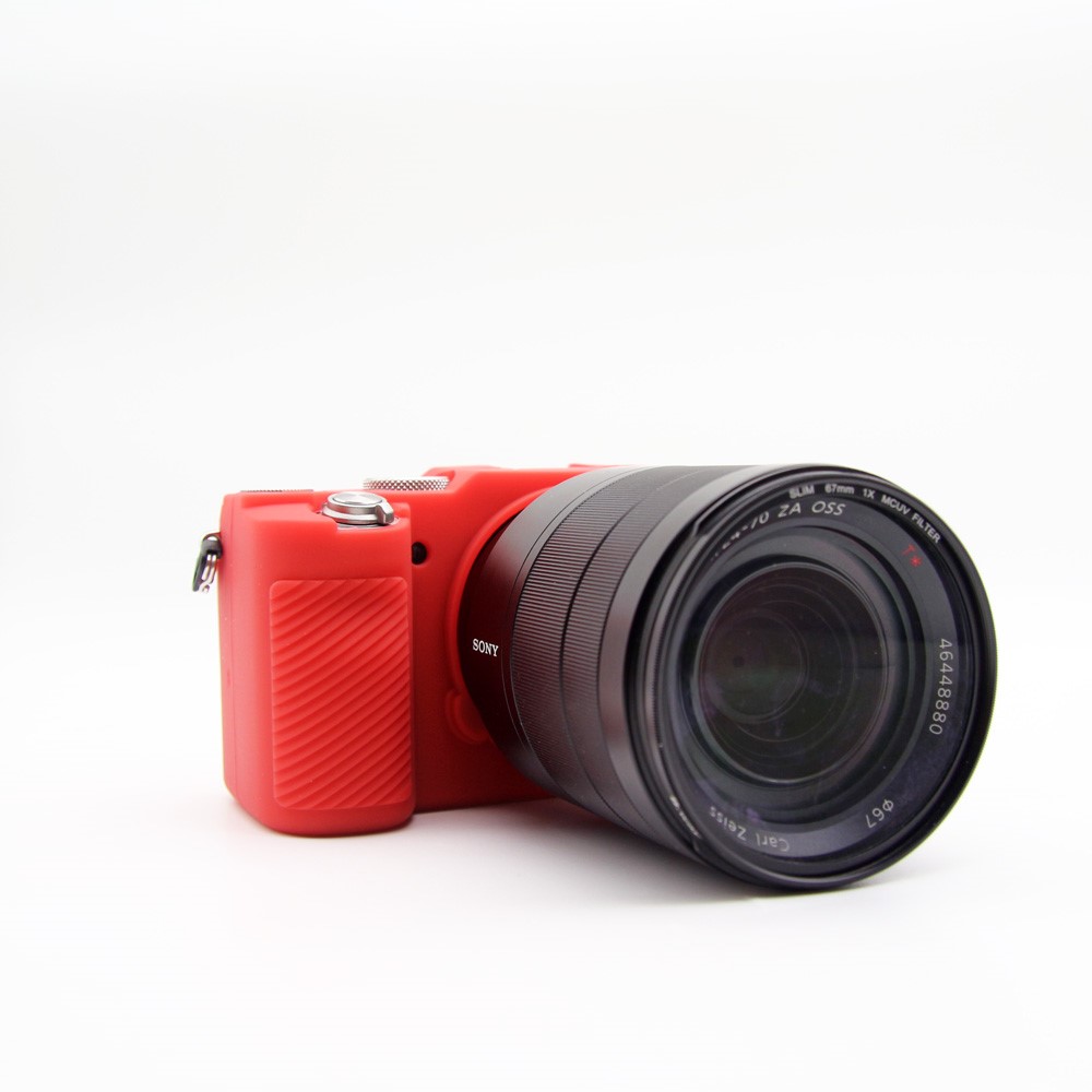 Soft Silicone Protective Skin Shell Case Cover for Sony A7C Camera - Red-4