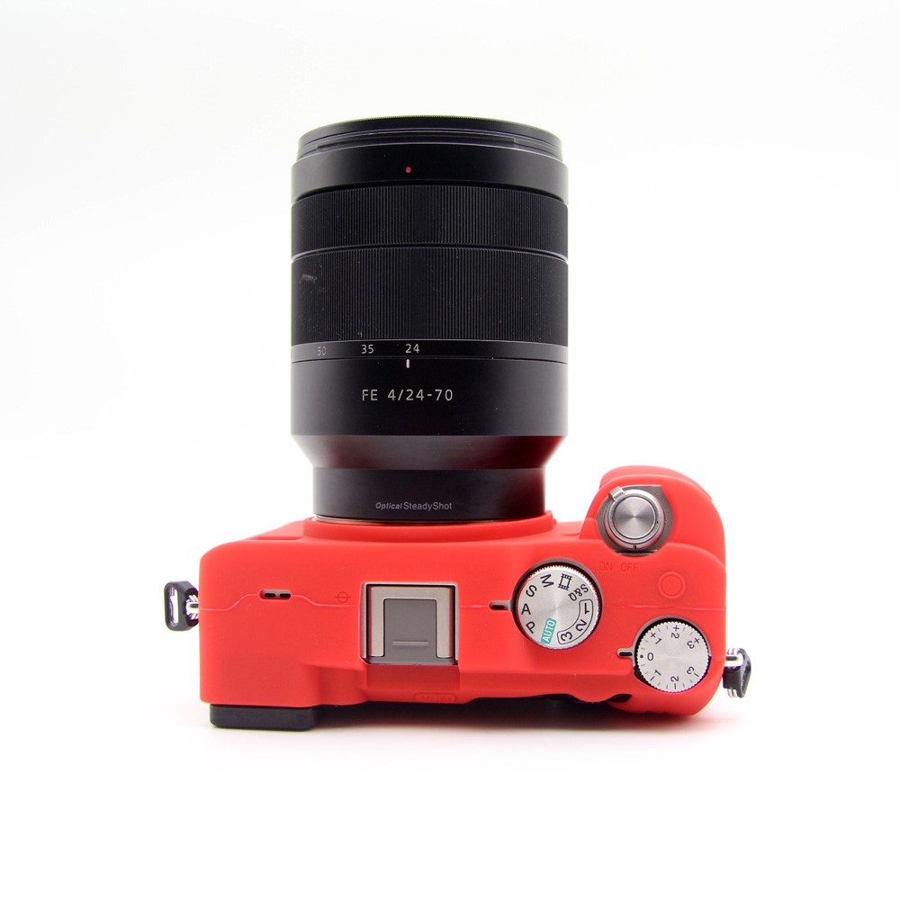 Soft Silicone Protective Skin Shell Case Cover for Sony A7C Camera - Red-6