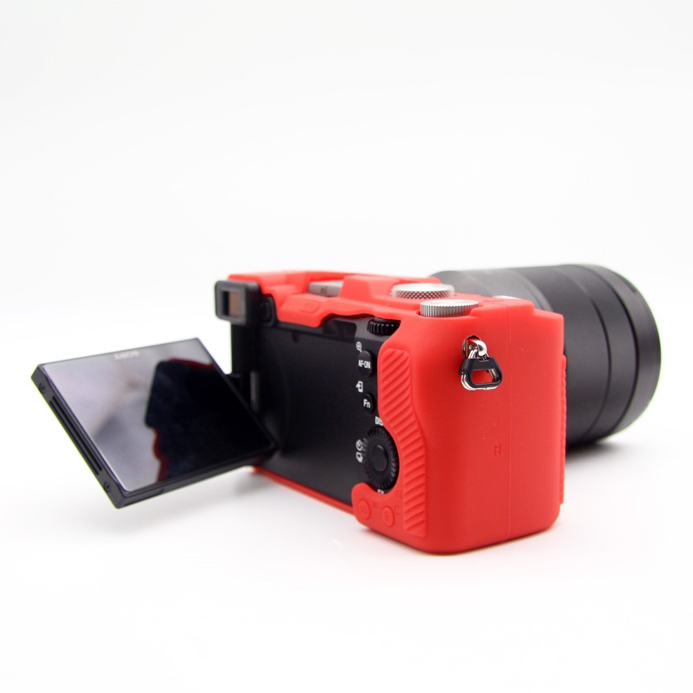 Soft Silicone Protective Skin Shell Case Cover for Sony A7C Camera - Red-9