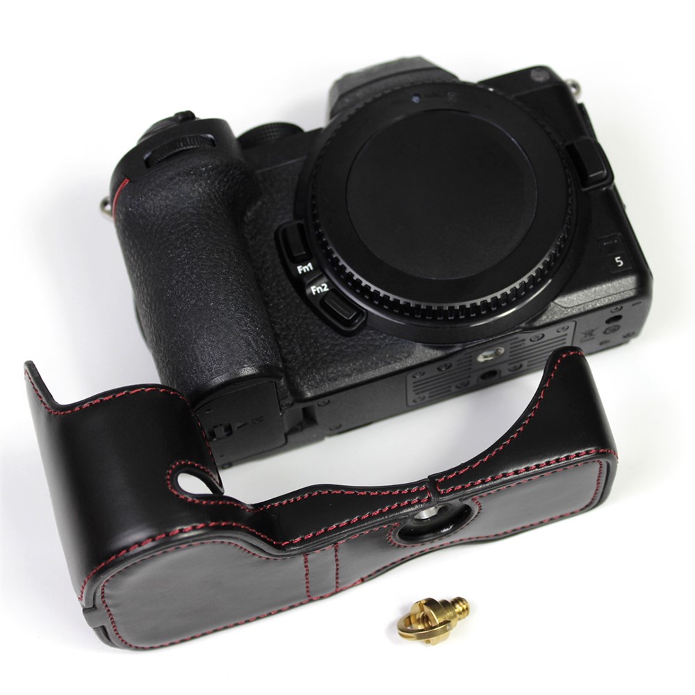 Wholesale PU Leather Camera Protection Bottom Case Bag Half Body Cover with Battery Opening for