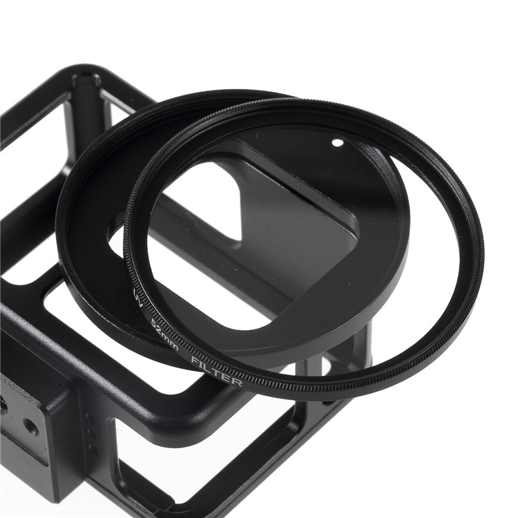 Metal Housing Hollow Frame Case for Gopro Hero 7 Black Camera with Back Door and 52mm UV Filter-6