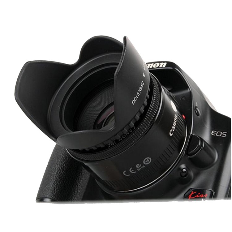 Screwed Flower Petal Sunshade Lens Hood for Nikon Canon Sony SLR DV Camera - Black-6