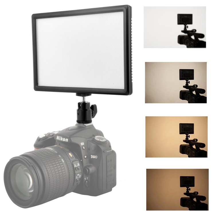 Ultra-thin Dimmable LED Video/Photo Light Panel Adjustable Brightness with Hot Shoe Mount - US Plug-1