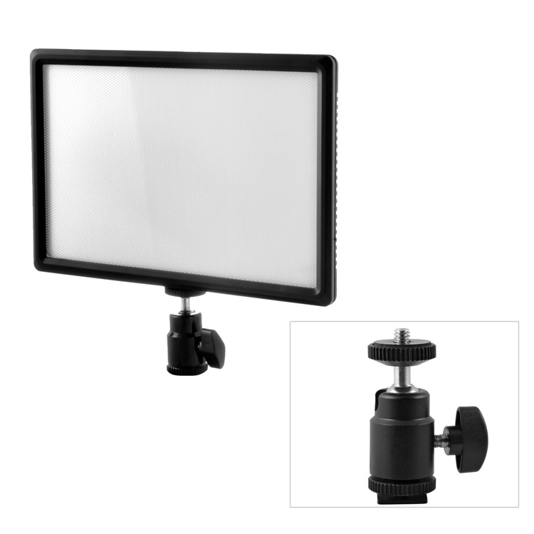 Ultra-thin Dimmable LED Video/Photo Light Panel Adjustable Brightness with Hot Shoe Mount - US Plug-2