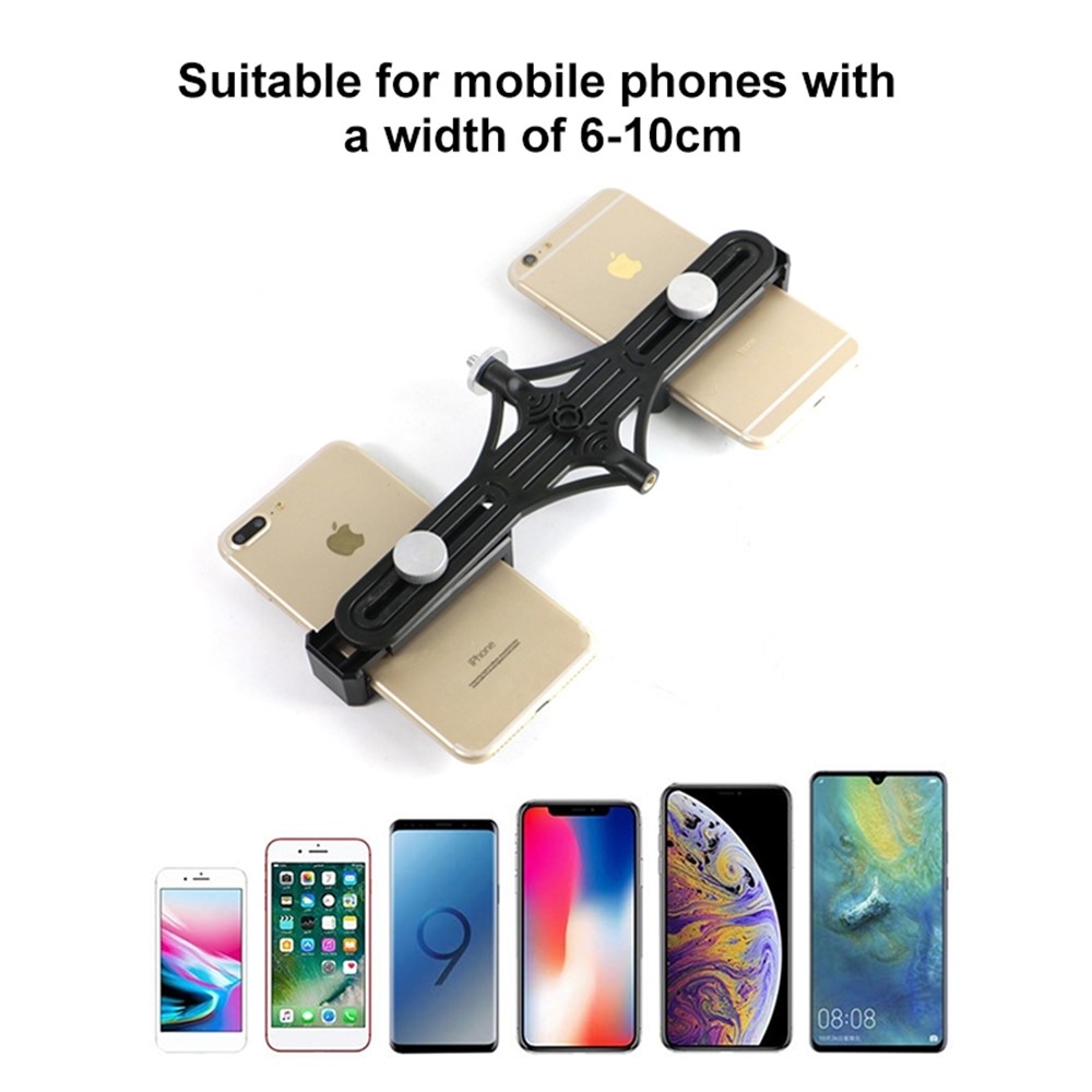 PULUZ PU394 Live Broadcast Dual Phone Brackets Horizontal Holder for Smart Phones-7