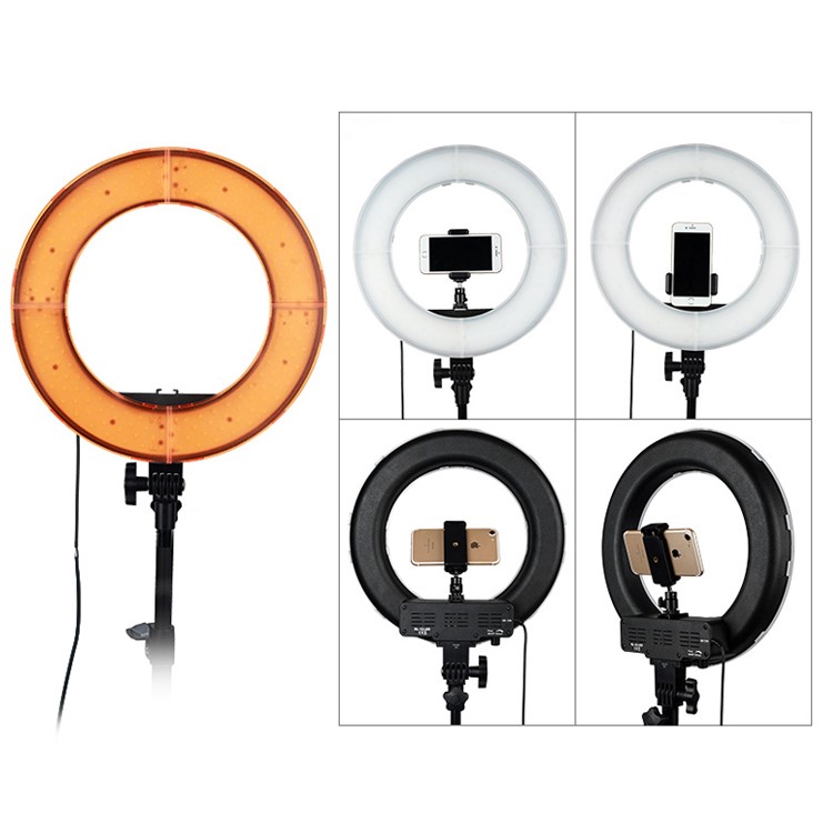 12inch LED Ring Light Stepless Dimming Photography Video Fill Lamp RL-12A Phone Clip and Metal Tripod Ball Head - UK Plug-2