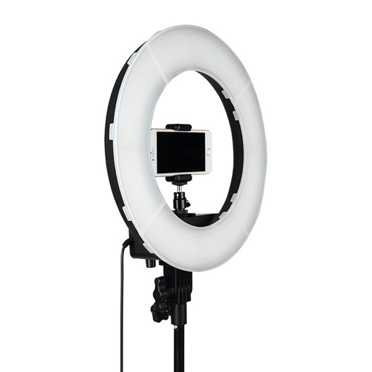 12inch LED Ring Light Stepless Dimming Photography Video Fill Lamp RL-12A Phone Clip and Metal Tripod Ball Head - UK Plug-4