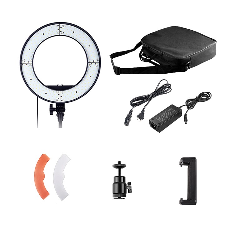 12inch LED Ring Light Stepless Dimming Photography Video Fill Lamp RL-12A Phone Clip and Metal Tripod Ball Head - UK Plug-6