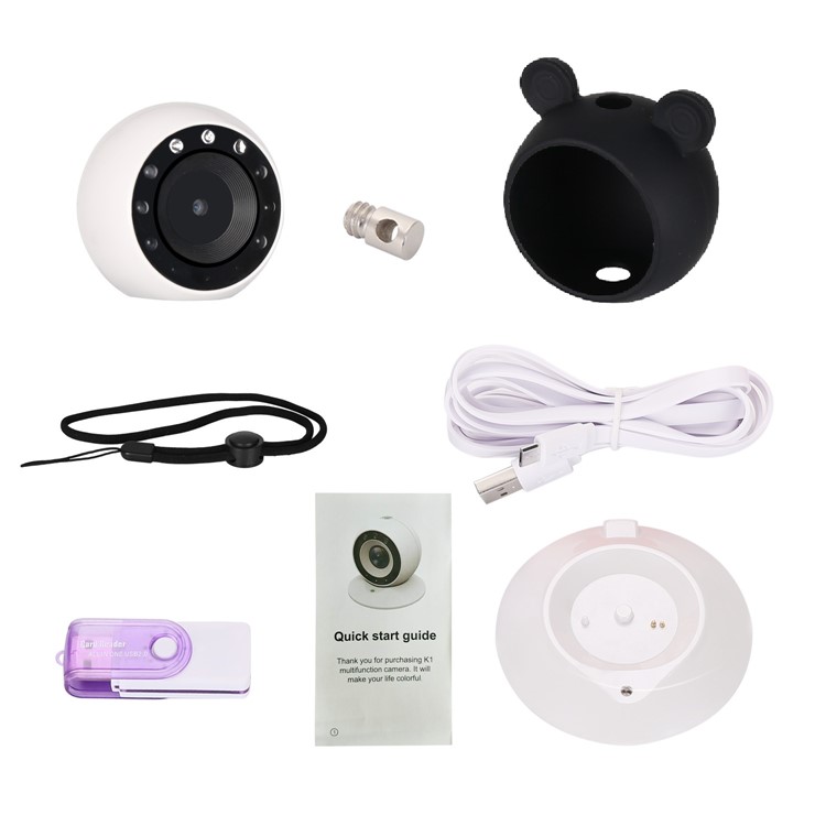 60° Lens Angle Portable Video Camera, Support Night Vision and Motion Detection - Black-2