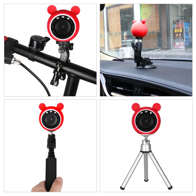 60° Lens Angle Mini Camcorder, Support Night Vision and Motion Detection - Red-1