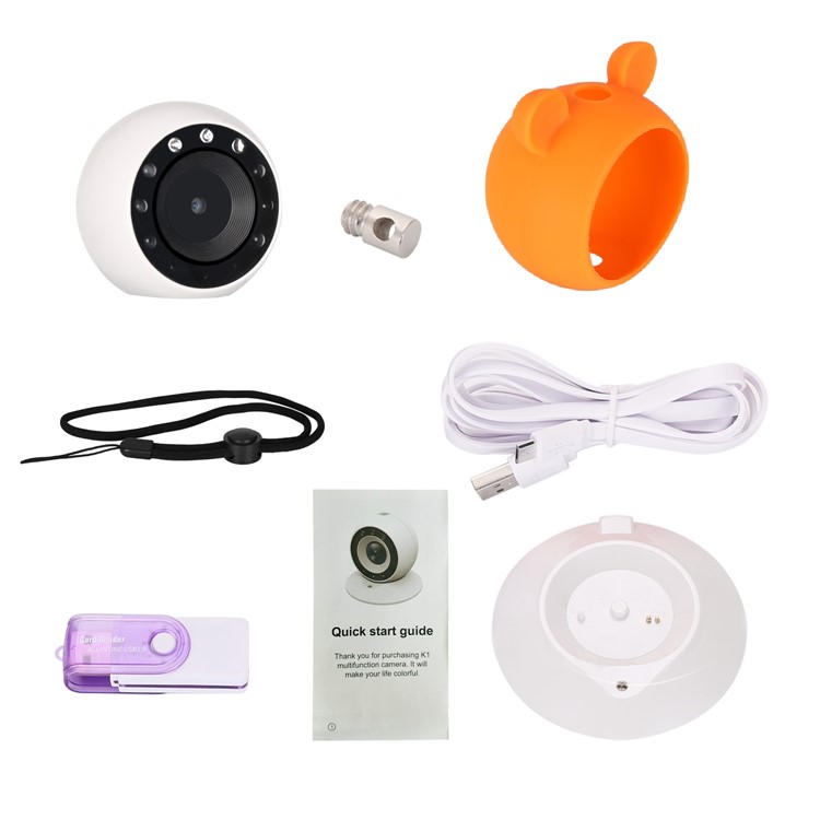 60° Lens Angle Portable Video Camera, Support Night Vision and Motion Detection - Orange-2