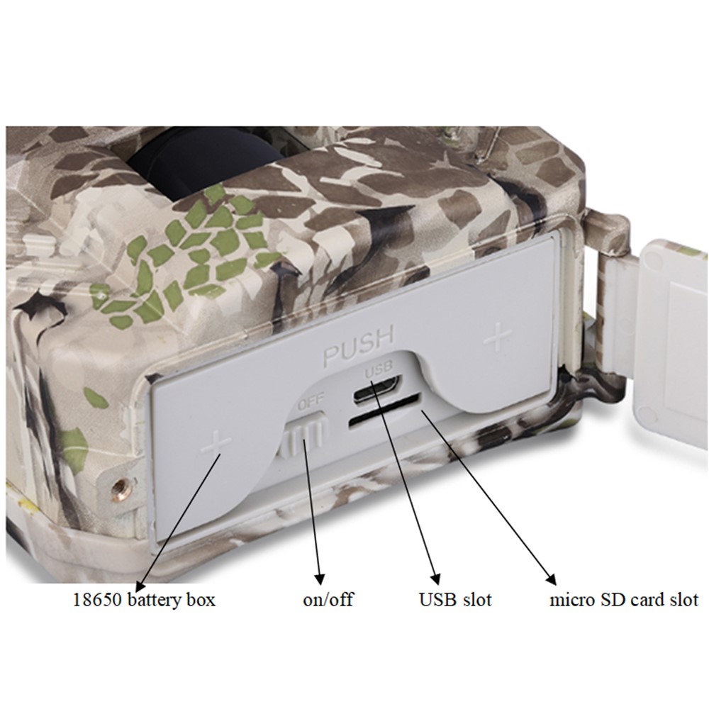 PR200 Anti-roubo De Monitoramento Automático Caça Câmera 12MP IR LED Câmera De Visão Noturna - Camuflar-5