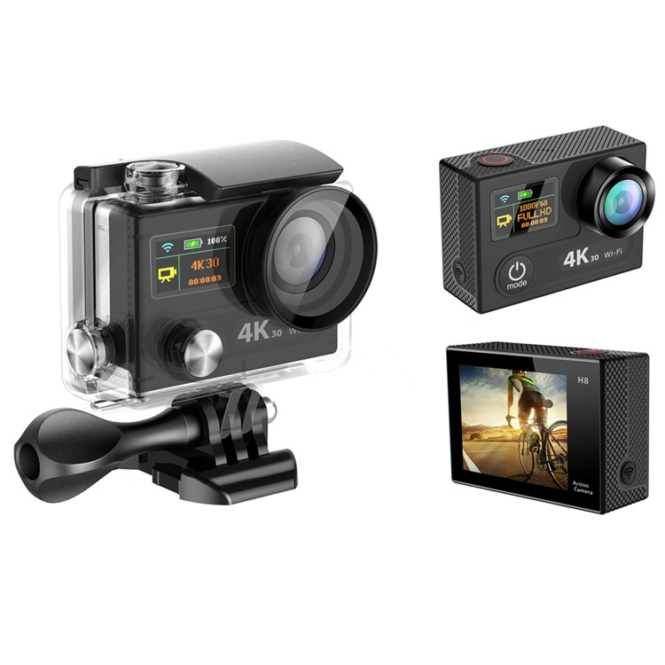 H8R 2.0-inch 2.4G Wireless Remote Control Waterproof HD 1080P 4K WiFi Sports 170-Degree Wide Angle Camera - Black-1