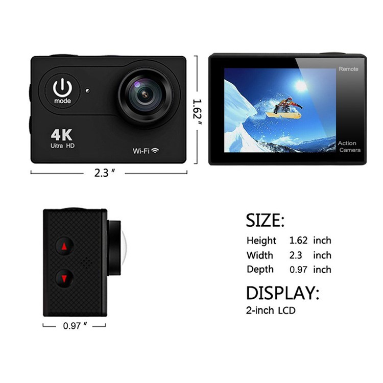 H9SE 2.0-inch 4K Ultra HD 30M Waterproof WiFi Action Camera with 150° Wide Angle Lens - Black-10
