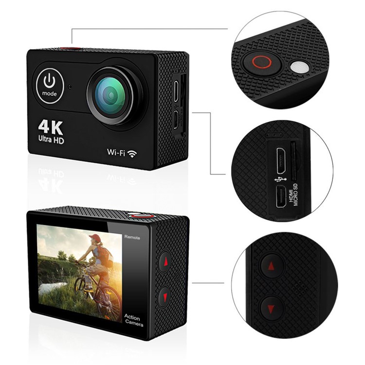 H9SE 2.0-inch 4K Ultra HD 30M Waterproof WiFi Action Camera with 150° Wide Angle Lens - Black-7