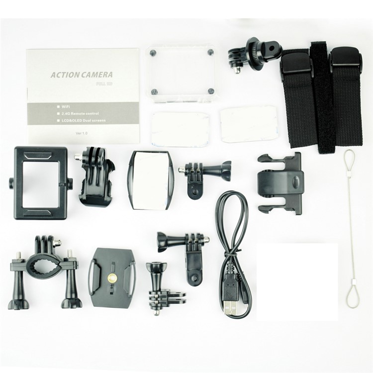 V12 WiFi Full HD 1080P Action Camera DVR Dual Screen SONY Sensor 160° Sport DV - Black-12