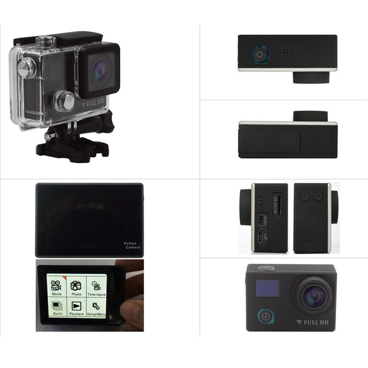 V12 WiFi Full HD 1080P Action Camera DVR Dual Screen SONY Sensor 160° Sport DV - Black-13